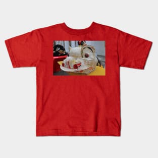 Unfinished pasted grid Chinese Dragon mask Kids T-Shirt